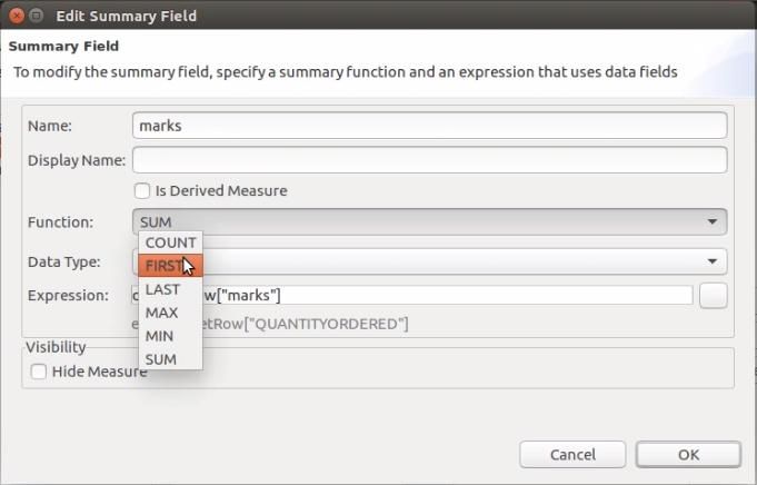 BIRT report Crosstab aggregate function