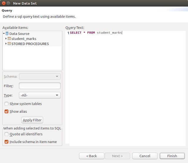 BIRT report Crosstab sql query