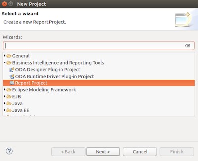Create BIRT report crosstab report project