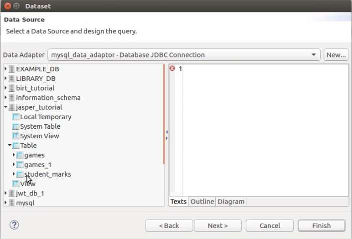 Crosstab database and the tables